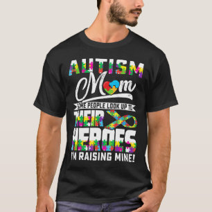 T-shirt Autisme-Maman Autisme Mon Fils Est Mon Héros Sensi