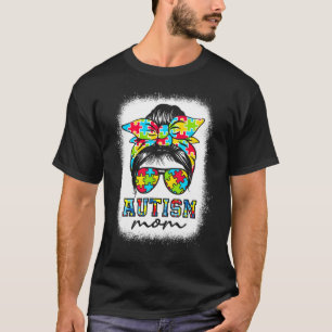 T-shirt Autisme Maman Chignon Sali Blondie Fête Des Mères