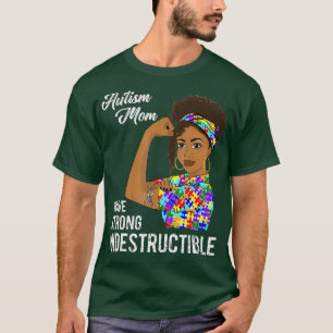 T-shirt Autisme Maman Indestructible Puzzle Autistique Rub