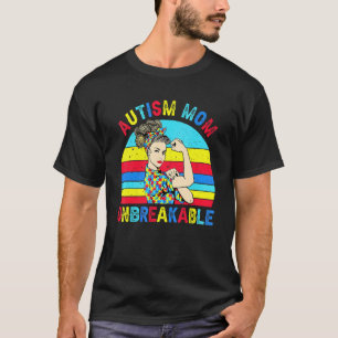 T-shirt Autisme Maman Puzzle Incassable Autisme Fête des M
