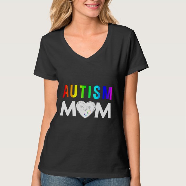 T-shirt Autisme Maman Rouge Plutôt Infinité (Devant)