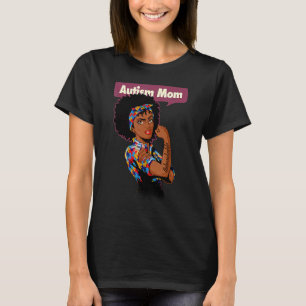 T-shirt Autisme Maman Sensibilisation Afro Mère Noire Femm