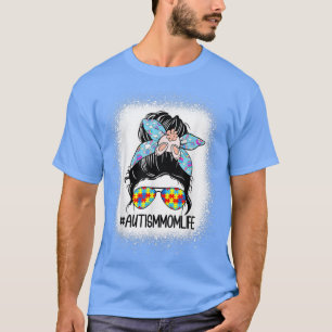 T-shirt Autisme Maman Vie Messager Bun Lapin de Pâques Mam