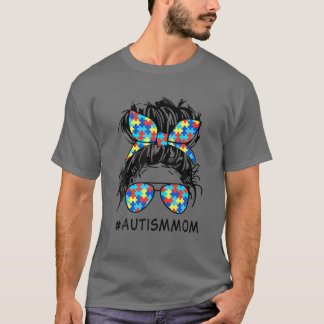 T-shirt Autisme Maman Vie Messager Lunettes de soleil Band