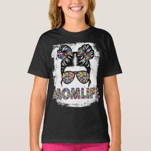 T-shirt Autisme Maman Vie Messager Lunettes de soleil Band