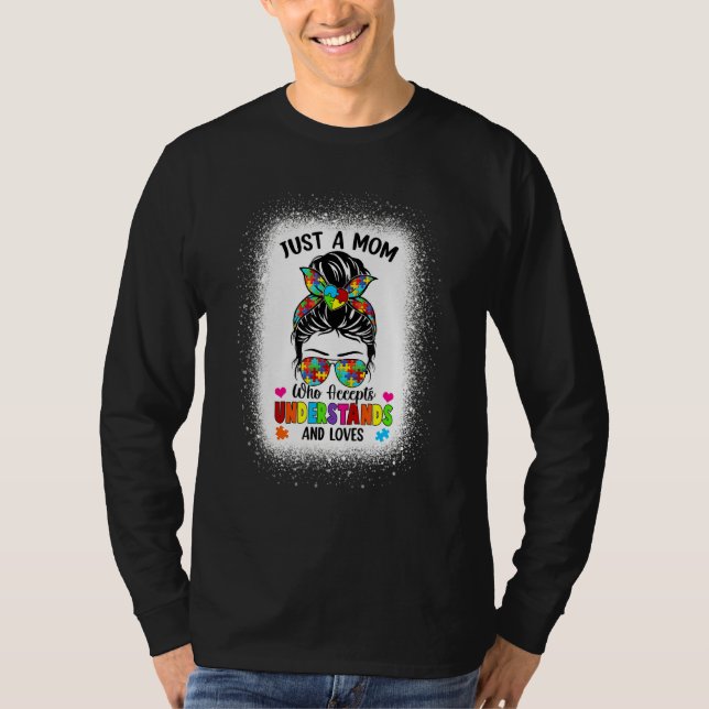 T-shirt Autisme Maman Vie Sensibilisation Messager Bun Puz (Devant)