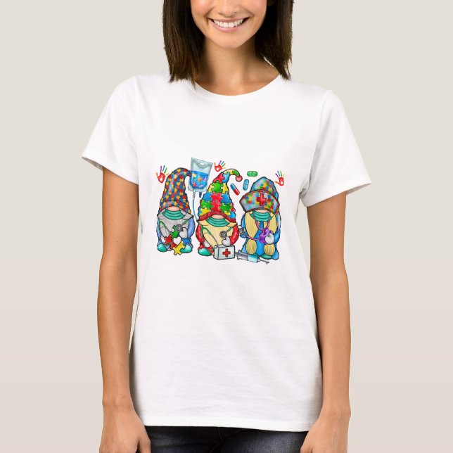 T-shirt Autisme Nurse Gnome (Devant)