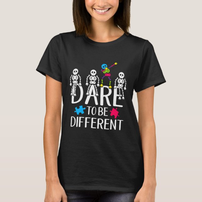 T-shirt Autisme-Osez être différent Puzzle de sensibilisat (Devant)