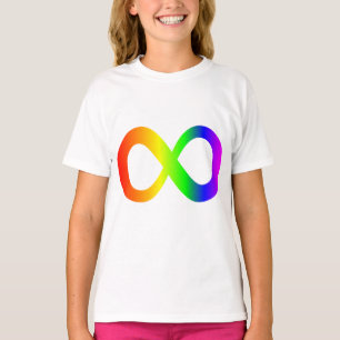 T-shirt Autisme personnalisé Infinité arc-en-ciel Symbole 