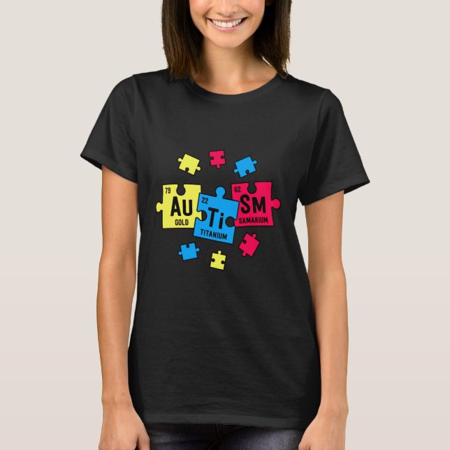 T-shirt Autisme Pour Les Enseignants Dépenser Des Éléments (Devant)