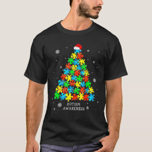 T-shirt Autisme Puzzle Arbre de Noël Autiste Autisme Aware