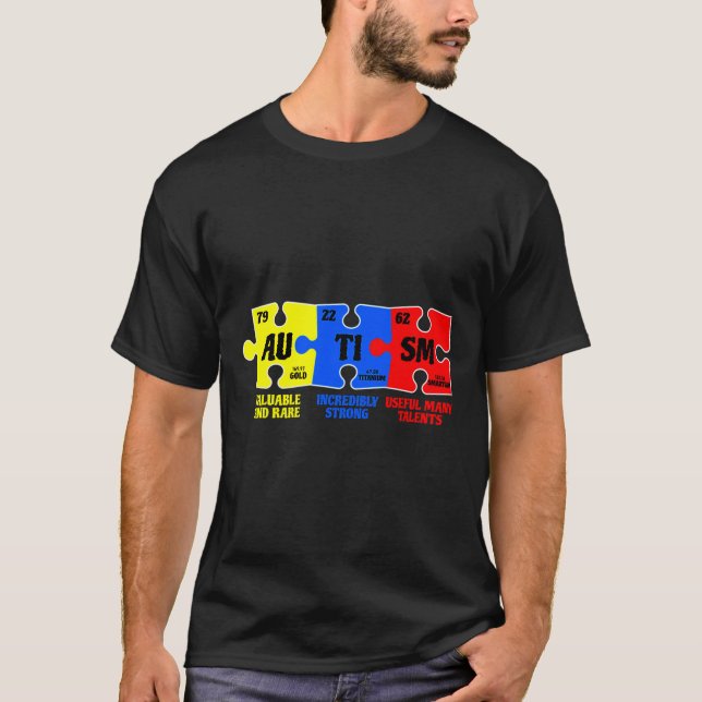 T-shirt Autisme Puzzle Sensibilisation sur l'autisme d'élé (Devant)