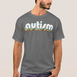 T-shirt Autisme Retro Arc-en-ciel Typographie déclinée 2