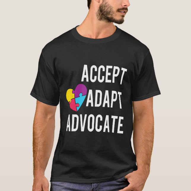 T-shirt Autisme-Sensibilisation à l'autisme Accepter Adapt (Devant)
