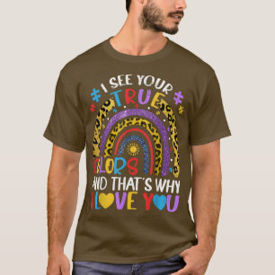 T-shirt Autisme Sensibilisation Arc-en-ciel Je vois vos vr