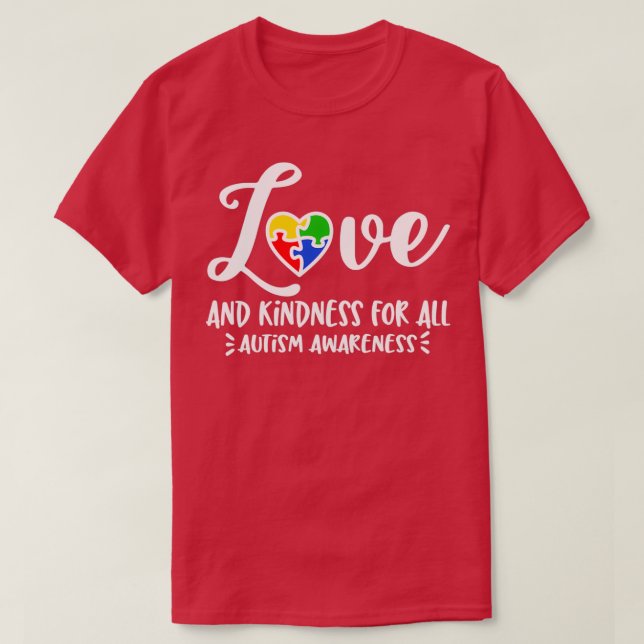 T-shirt Autisme sensibilisation sur l'autisme bonté amour  (Design devant)