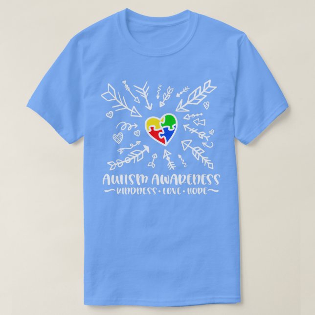 T-shirt Autisme sensibilisation sur l'autisme bonté amour  (Design devant)