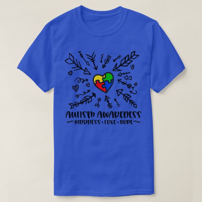 T-shirt Autisme sensibilisation sur l'autisme bonté amour  (Design devant)