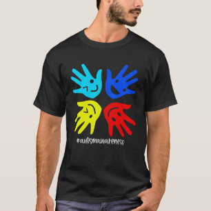 T-shirt Autisme Signe Main Sourire Visage Enfant Autiste A