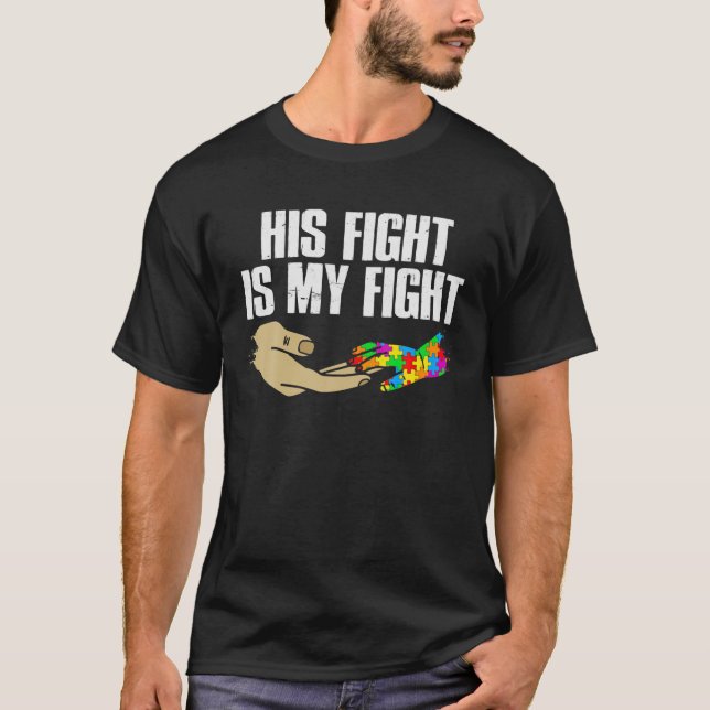 T-shirt Autisme Son Combat Est Mon Combat Mon Enfant (Devant)