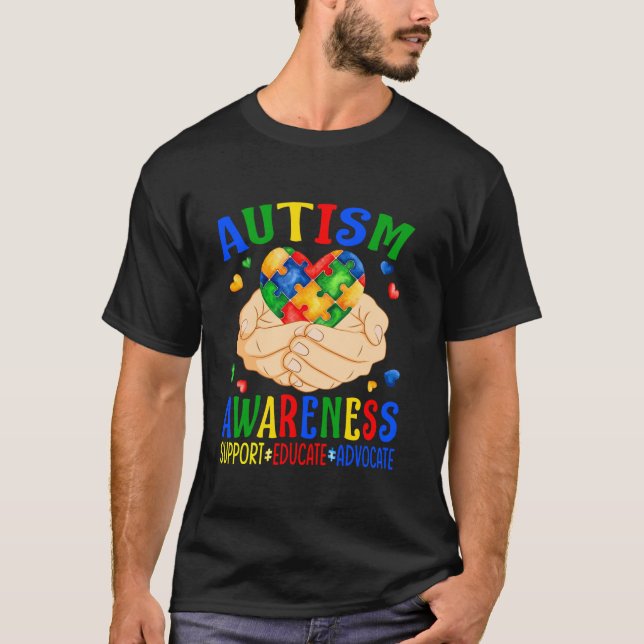 T-shirt Autisme Soutien Éduquer l'avocat Sensibilisation s (Devant)