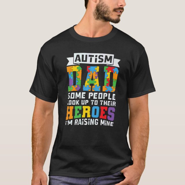 T-shirt Autisme Spectre Trouble Papa Fière Sensibilisation (Devant)