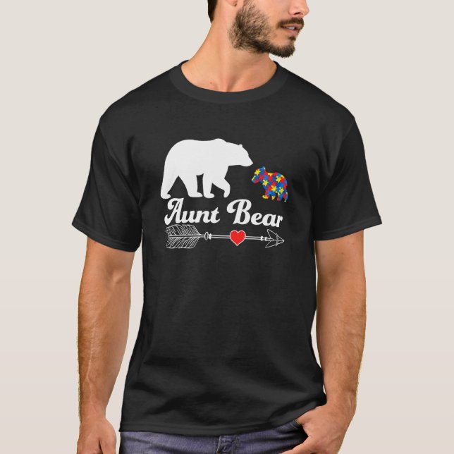 T-shirt Autisme Tante Ours Autistique Tante Sensibilisatio (Devant)