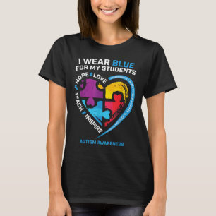 T-shirt Autisme Teacher Chemises Hommes Femmes Enseignante