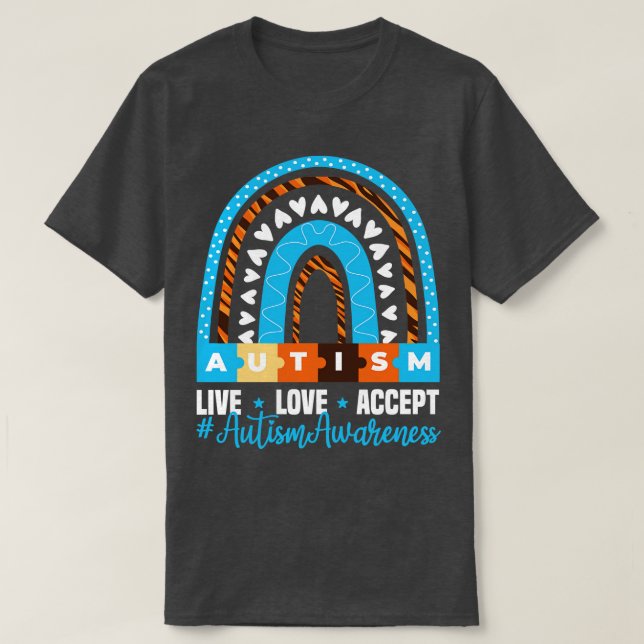 T-shirt autisme vivre amour accepter (Design devant)
