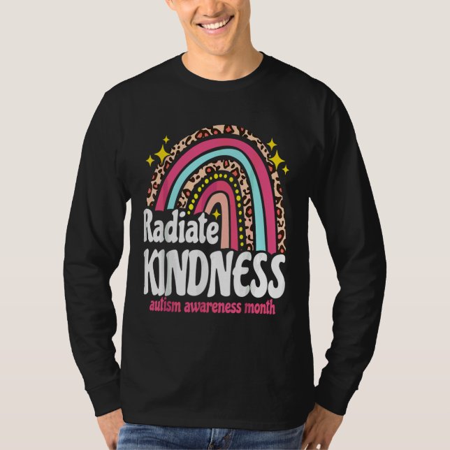 T-shirt Autisme World Awareness Leopard Rainbow Radiate Ki (Devant)