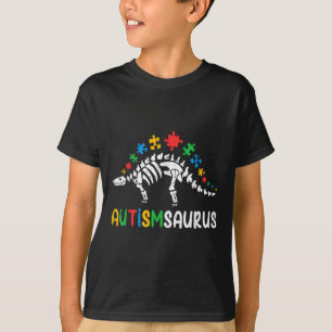 T-shirt Autismsaurus Dinosaur Garçons Enfants Jeunes Autis