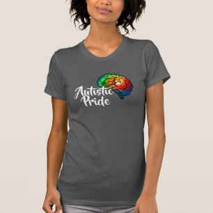 T-shirt autiste de cerveau d'arc-en-ciel de fierté
