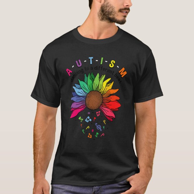 T-shirt Autiste Enfants Autisme Dansant À Une Différente B (Devant)