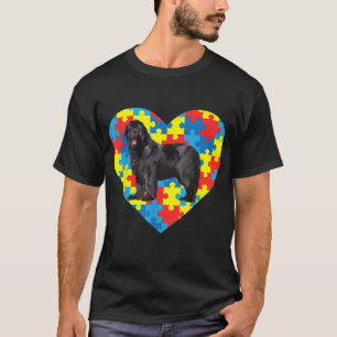T-shirt Autiste   Love Heart Terre-Neuve Newfie Puzzle