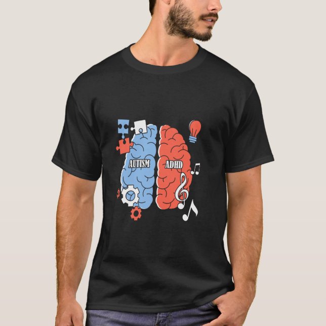 T-shirt Autiste & TDAH Autisme Hyperactivité Neurodiversit (Devant)