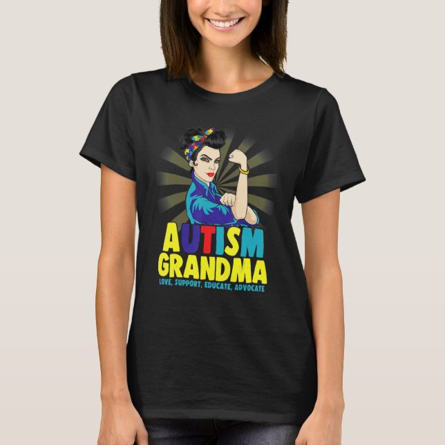 T-shirt Autistic Autism Awareness Grandma Strong Shirts Wo (Devant)