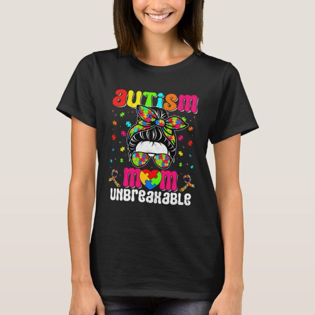 T-shirt Autistic Autism Awareness Mom Life Women Cute Moth (Devant)