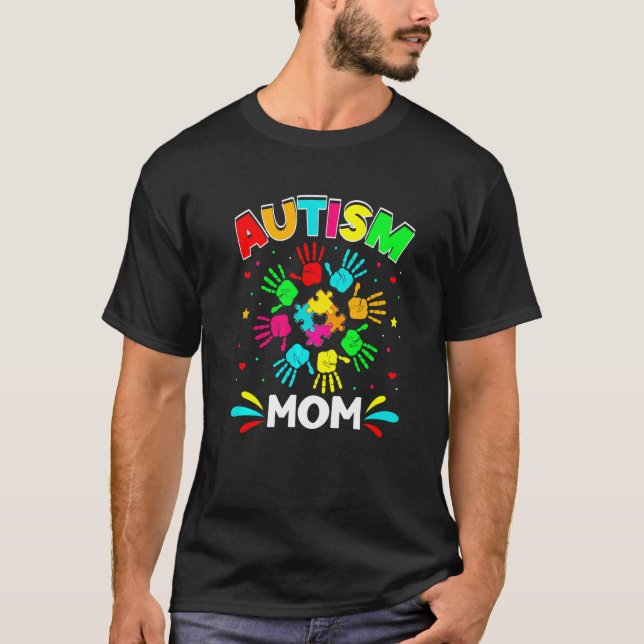 T-shirt Autistic Maman Puzzle Support Family Autism Awards (Devant)