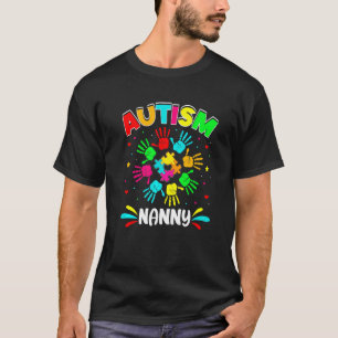 T-shirt Autistic Nanny Puzzle Soutien Famille Autisme Awar