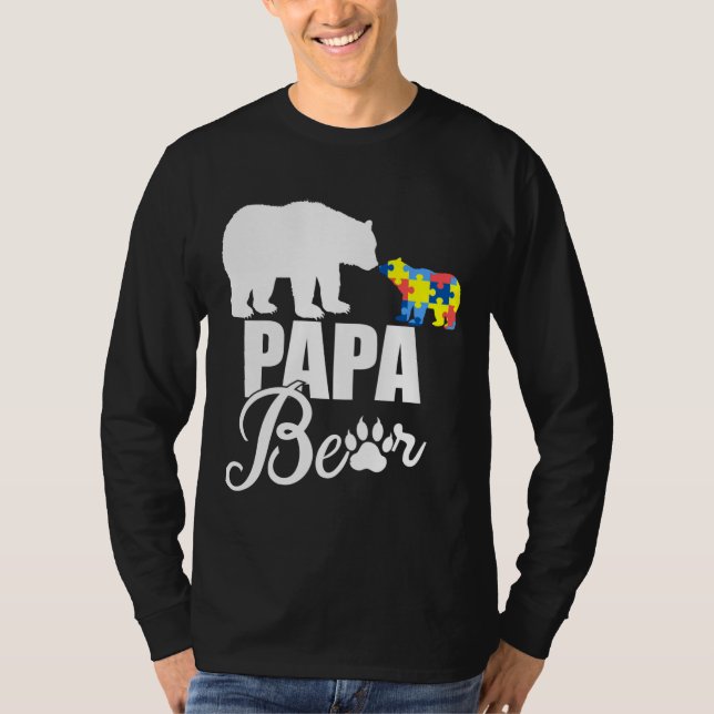T-shirt Autistic Papa Bear Autism Awareness (Devant)