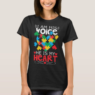 T-shirt Autistic Puzzle Piece Coeur Je Suis Sa Voix Femmes
