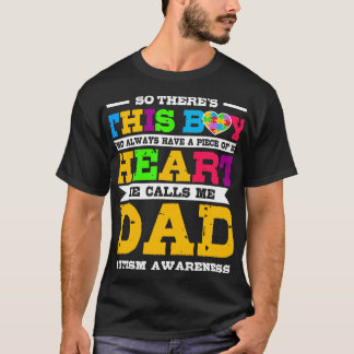 T-shirt Autistic Son m'appelle Papa Autism Soutien Cadeau 