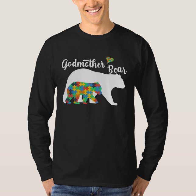 T-shirt Autistic Support Autism Awareness Godmother Bear M (Devant)