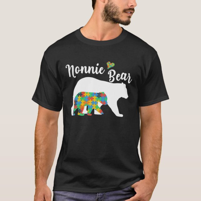 T-shirt Autistic Support Autism Awareness Nonnie Bear Moth (Devant)