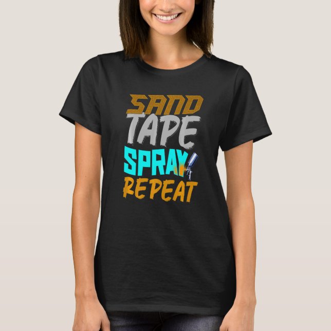 T-shirt Auto Body Peintre Sand Tape Spray Auto Body Techni (Devant)
