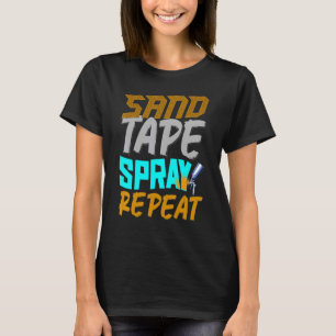 T-shirt Auto Body Peintre Sand Tape Spray Auto Body Techni