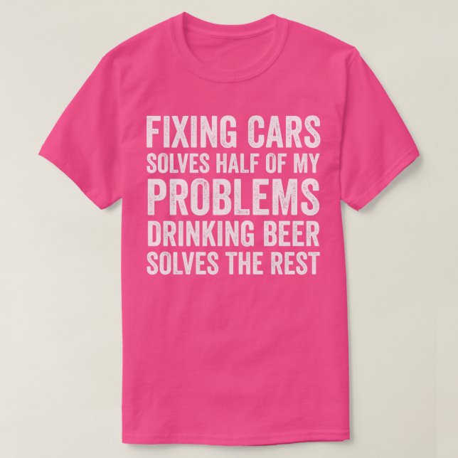 T-shirt Auto Mécanique Funny Garage Fixation Voitures Méca (Design devant)