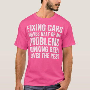 T-shirt Auto Mécanique Funny Garage Fixation Voitures Méca