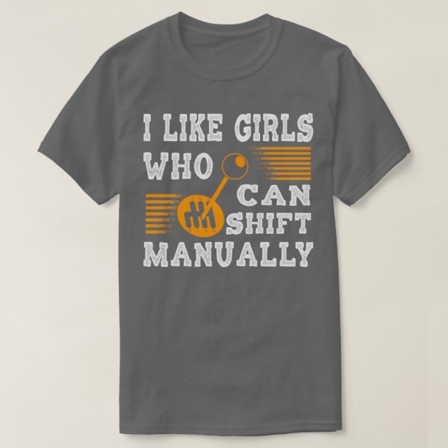 T-shirt Auto Mécanique Girl Shift Manuellement Pièces d'Au (Design devant)