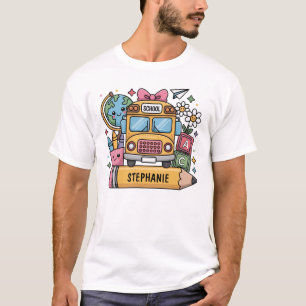 T-shirt Autobus de retour à l'école personnalisés - Person